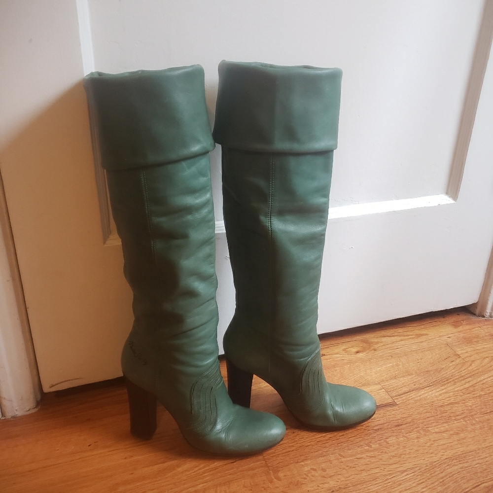 Miss Sixty Vintage Green Leather Boots👢